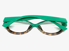 Oversized Exaggerated Vintage Retro Cat Eye Style Clear Lens EYEGLASSES Green Frame 5224