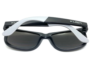 Classic Vintage Retro Biker Style KUSH SUNGLASSES Black & Gray Frame 6097