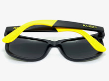 Classic Vintage Retro Biker Style KUSH SUNGLASSES Black & Yellow Frame 6097