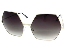 Oversized Exaggerated Vintage Retro Style SUNGLASSES Large Silver Frame 4047