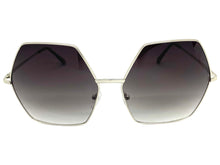 Oversized Exaggerated Vintage Retro Style SUNGLASSES Large Silver Frame 4047