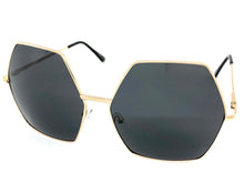 Oversized Exaggerated Vintage Retro Style SUNGLASSES Large Gold Frame 4047
