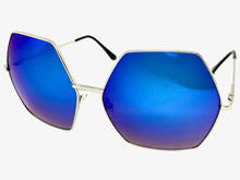 Oversized Exaggerated Vintage Retro Style SUNGLASSES Large Silver Frame 4047