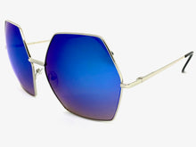 Oversized Exaggerated Vintage Retro Style SUNGLASSES Large Silver Frame 4047