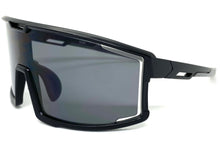 Oversized Retro Sporty Wrap Around Style SUNGLASSES Large Black Frame 5230