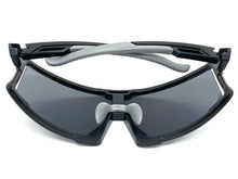 Oversized Retro Sporty Wrap Around Style SUNGLASSES Large Black Frame 5230