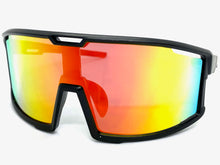 Oversized Retro Sporty Wrap Around Style SUNGLASSES Large Black Frame 5230