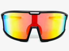 Oversized Retro Sporty Wrap Around Style SUNGLASSES Large Black Frame 5230