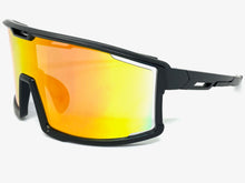 Oversized Retro Sporty Wrap Around Style SUNGLASSES Large Black Frame 5230