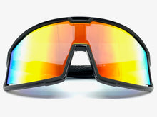 Oversized Retro Sporty Wrap Around Style SUNGLASSES Large Black Frame 5230