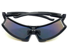 Oversized Retro Sporty Wrap Around Style SUNGLASSES Large Black Frame 5230
