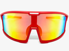 Oversized Retro Sporty Wrap Around Style SUNGLASSES Large Red Frame 5230