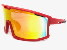 Oversized Retro Sporty Wrap Around Style SUNGLASSES Large Red Frame 5230