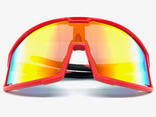 Oversized Retro Sporty Wrap Around Style SUNGLASSES Large Red Frame 5230