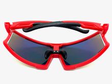 Oversized Retro Sporty Wrap Around Style SUNGLASSES Large Red Frame 5230
