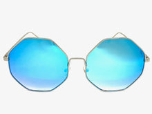 Oversized Exaggerated Vintage Retro Style SUNGLASSES Large Octagon Silver Frame 4150