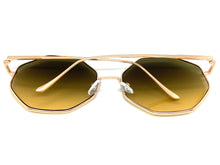 Oversized Exaggerated Vintage Retro Style SUNGLASSES Large Rose Gold Octagon Frame 4150