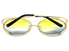 Oversized Exaggerated Vintage Retro Style SUNGLASSES Large Round Gold Frame 3590
