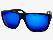 Classic Stylish Modern Wrap SUNGLASSES Black Frame - Blue Lens 58940