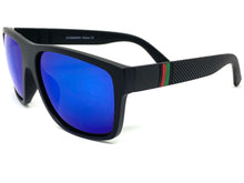 Classic Stylish Modern Wrap SUNGLASSES Black Frame - Blue Lens 58940