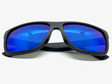 Classic Stylish Modern Wrap SUNGLASSES Black Frame - Blue Lens 58940