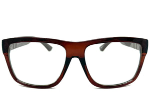 Classic Elegant Vintage Retro Style Clear Lens EYEGLASSES Square Brown Frame 1050