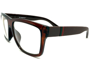 Classic Elegant Vintage Retro Style Clear Lens EYEGLASSES Square Brown Frame 1050