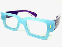 Classic Elegant Vintage Retro Style Clear Lens EYEGLASSES Thick Baby Blue Frame 1379