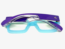 Classic Elegant Vintage Retro Style Clear Lens EYEGLASSES Thick Baby Blue Frame 1379