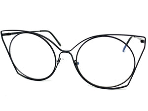 Oversized Exaggerated Retro Cat Eye Style Clear Lens EYEGLASSES Huge Black Frame 4485
