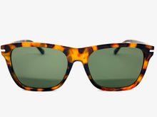 Classic Elegant Vintage Retro Style SUNGLASSES Square Tortoise Frame - Green Lens 1325