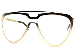 Oversized Modern Retro Aviator Style Clear Lens SUNGLASSES Large Gold Frame 4660