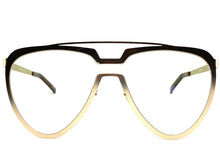 Oversized Modern Retro Aviator Style Clear Lens SUNGLASSES Large Gold Frame 4660
