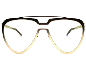 Oversized Modern Retro Aviator Style Clear Lens SUNGLASSES Large Gold Frame 4660
