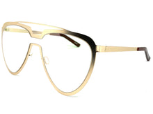 Oversized Modern Retro Aviator Style Clear Lens SUNGLASSES Large Gold Frame 4660