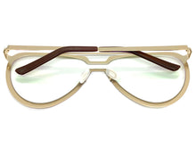 Oversized Modern Retro Aviator Style Clear Lens SUNGLASSES Large Gold Frame 4660