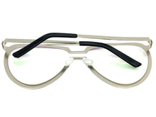 Oversized Modern Retro Aviator Style Clear Lens SUNGLASSES Large Silver Frame 4660