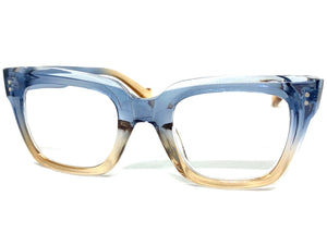 Classic Vintage Retro Style READING GLASSES READERS Thick Blue Frame Lens Strength +1.75