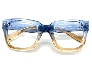 Classic Vintage Retro Style READING GLASSES READERS Thick Blue Frame Lens Strength +2.50