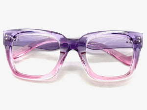 Classic Vintage Retro Style READING GLASSES READERS Thick Purple Frame Lens Strength +1.50