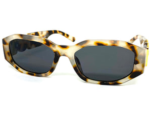 Classic Luxury Designer Hip Hop Style SUNGLASSES Black Frame with Gold Medallion 80509