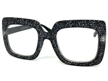 Oversized Classic Vintage Retro Style Clear Lens EYEGLASSES Large Square Black Frame 80984