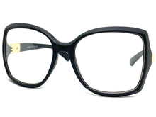 Classic Vintage Retro Style Clear Lens EYEGLASSES Large Square Black Frame 89005