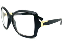 Classic Vintage Retro Style Clear Lens EYEGLASSES Large Square Black Frame 89005
