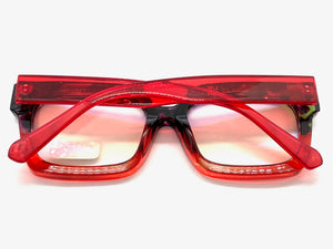 Classic Vintage Retro Style Blue Light Blocking Computer EYEGLASSES Large Thick Red Frame 2016