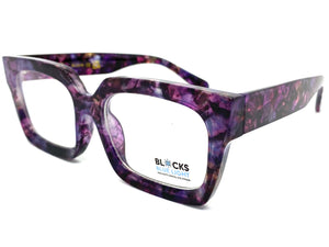 Classic Vintage Retro Style Blue Light Blocking Computer EYEGLASSES Large Thick Purple Frame 2016