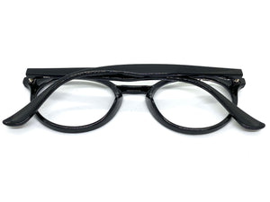 Classic Vintage Retro Style Clear Lens EYEGLASSES Round Black Frame 1728