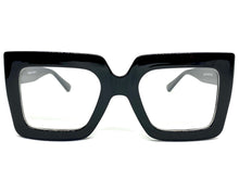 Oversized Classic Vintage Retro Style Clear Lens EYEGLASSES Large Square Black Frame 2058