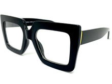 Oversized Classic Vintage Retro Style Clear Lens EYEGLASSES Large Square Black Frame 2058