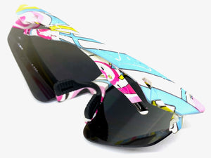 Oversized Sporty Wrap Around Style SUNGLASSES Large Graffiti Frame 80469